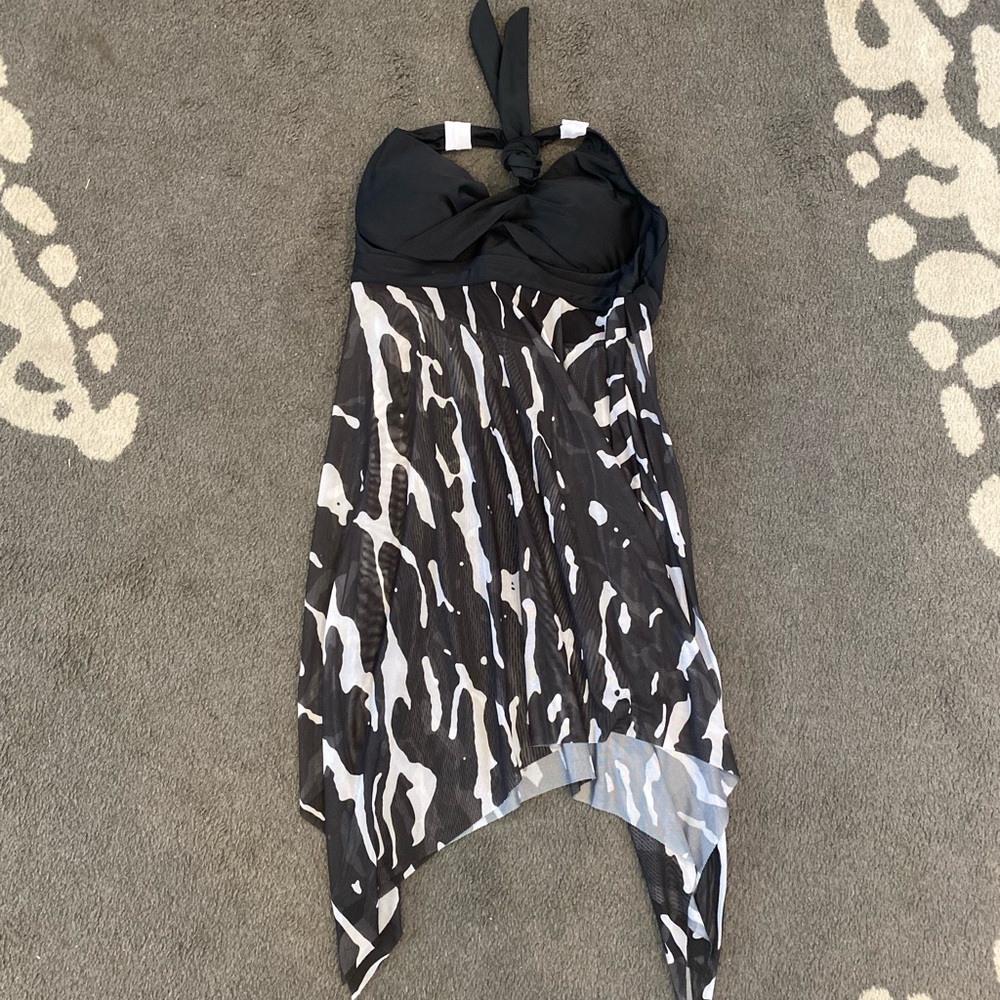 NWOT Black & White Halter cover up Dress